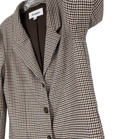 BB Dakota Long Pattern Lined Three Button Blazer Small Academia Preppy Office - Picture 13 of 16